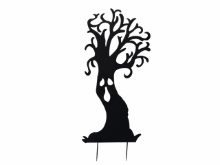 Kovová silueta strom duchů, černá, 150cm