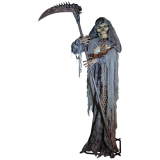 Halloween obří kostlivec v kápi s efekty ,300 cm 