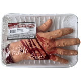 Halloween dekorace useknutá ruka na tácku