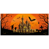 Halloween Banner, Hororový dům, 400x180cm