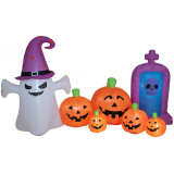 Halloween nafukovací Duch s dýněmi, 244 cm