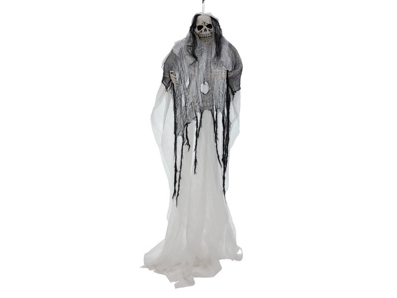Haloweenská figurína bílá žena Záře ve tmě, 210cm