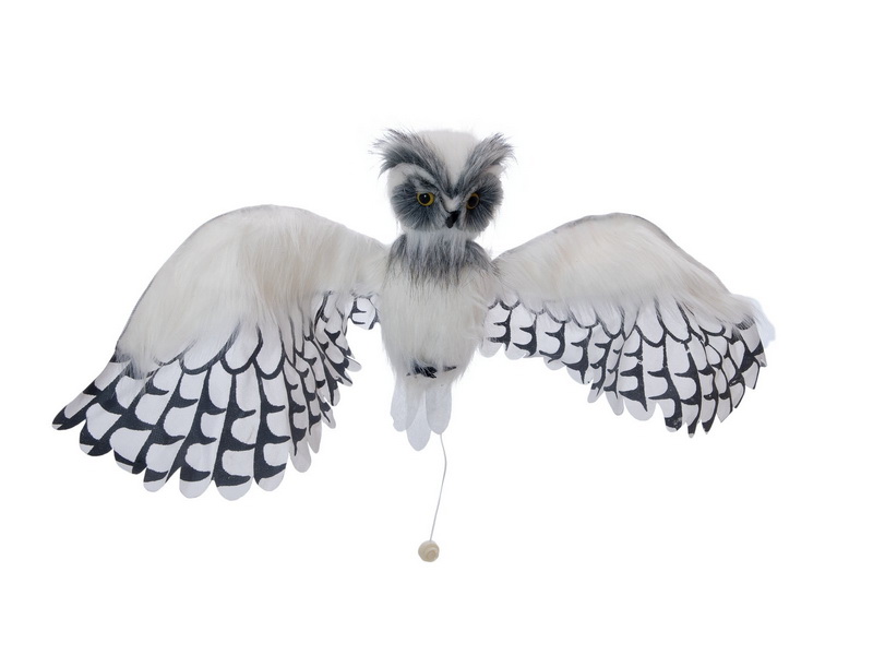 Sněžná sova Hermina s pohyby křídel, LED očima a zvukem, 40cm