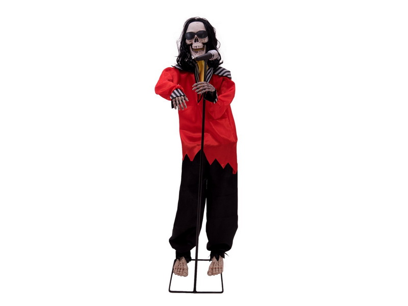 Haloweenská figurína Tancující zpěvák se zvukem, 145cm