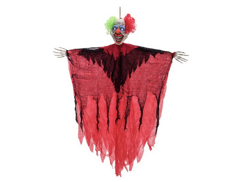 Halloweenské strašidlo - klaun s LED, 120cm