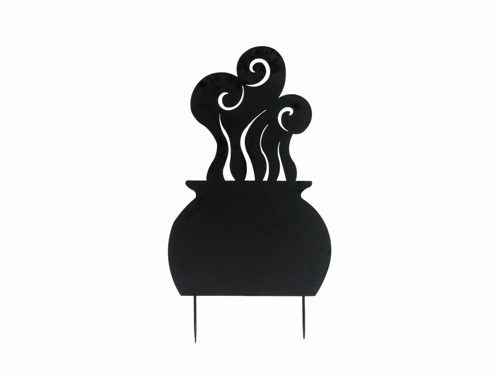 Kovová silueta čarodejnický kotel, černá, 100cm