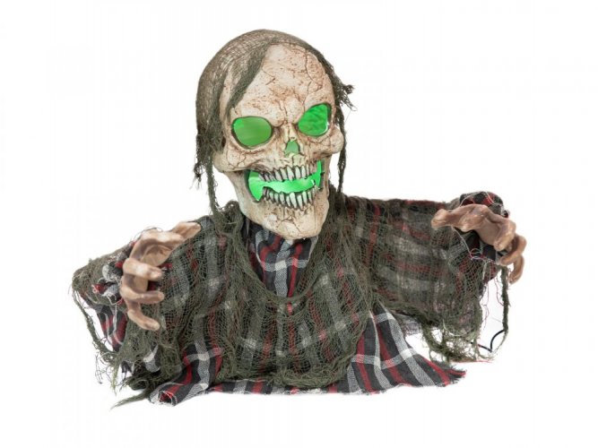 Halloween příšera - pohyblivý kostlivec bez nohou, 45 cm