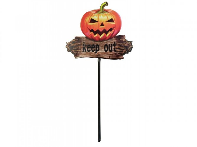 Halloween dýně s nápisem "Keep out", 50 cm