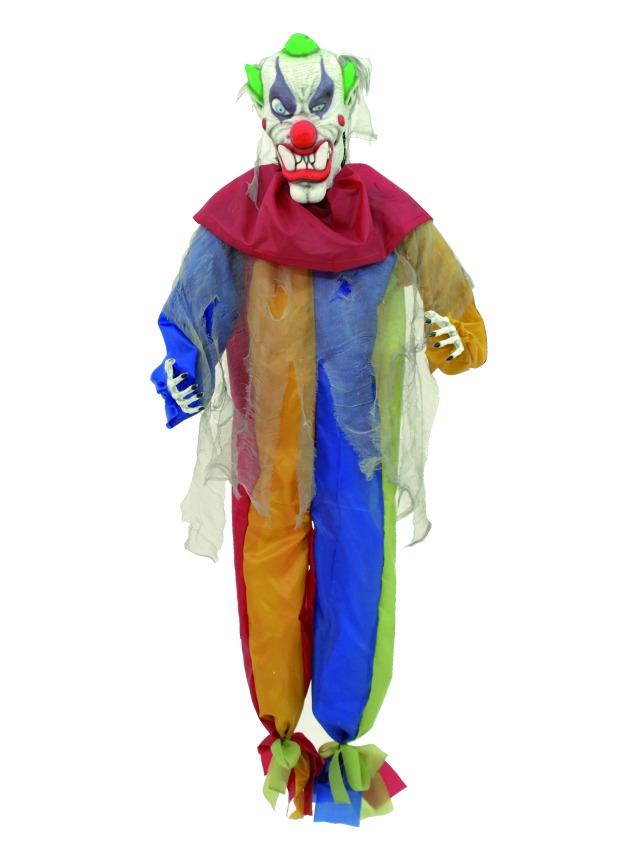 Halloweenská figurína klaun, výška 180 cm