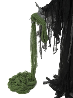 Dekorační tkanina, hrubá, zelená, 76x500cm
